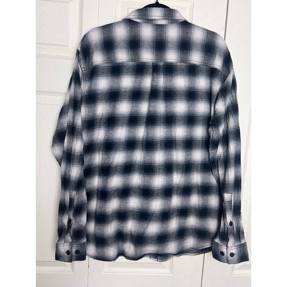 Columbia Men's Gray White Plaid 100% Cotton Flannel Button Up Shirt Size XL - Picture 7 of 8